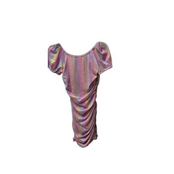 With Jules Big Girls Ruched Square-Neck Mesh Dress Size L 6040 - Picture 5 of 5